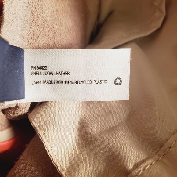 Gap Women's Medium Leather Tote Bag Tan Orange Errands Lightweight Minimalist - Picture 3 of 13